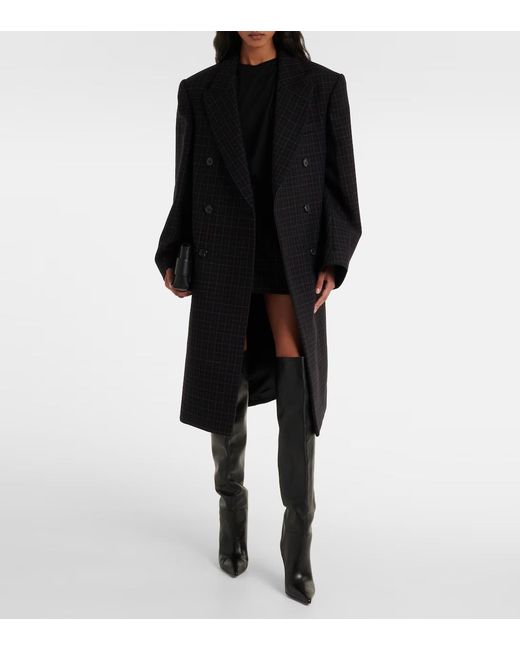 Wardrobe NYC Black Plaid Double-Breasted Coat