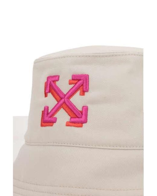 Off-White c/o Virgil Abloh Pink Arrows Logo-Embroidered Bucket Hat