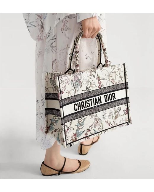 Dior White Medium Book Tote