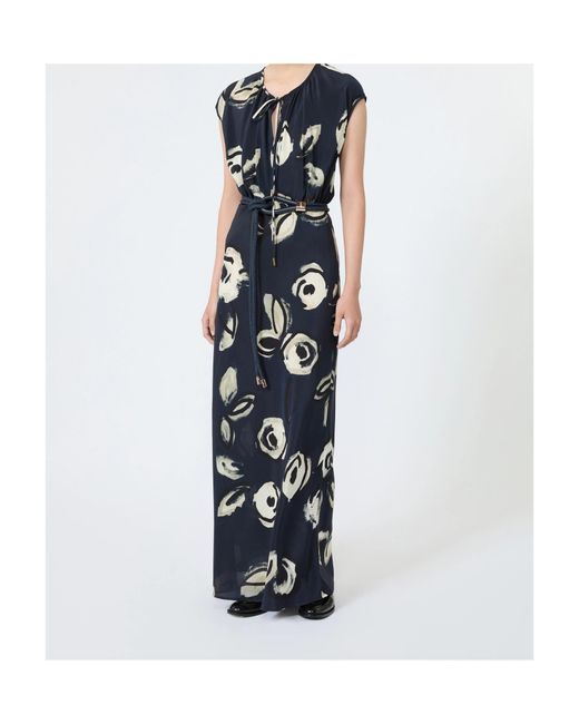Max Mara Blue Silk Maxi Dress
