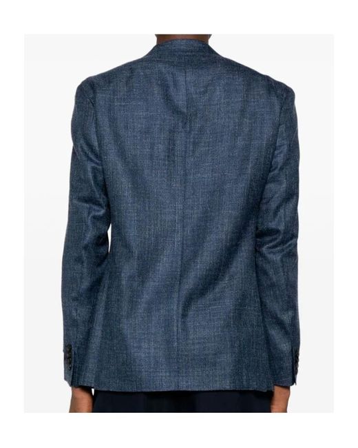 Canali Blue Single-Breasted Blazer for men