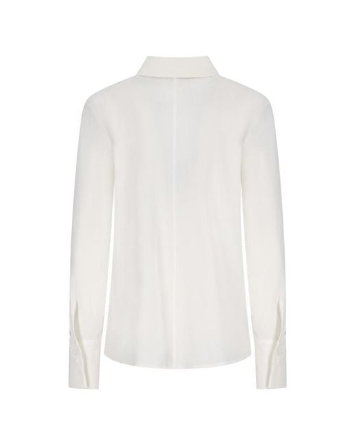Max Mara White Mxpbadesse Collared Long-Sleeve Shirt