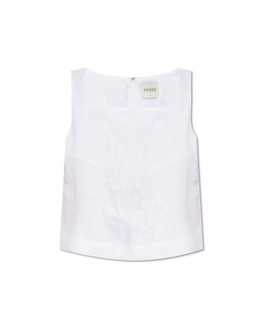 Posse White Linen Top