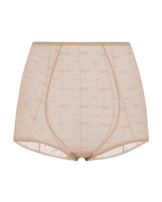 Dolce & Gabbana Natural Dg Logo-Print High-Waisted Briefs
