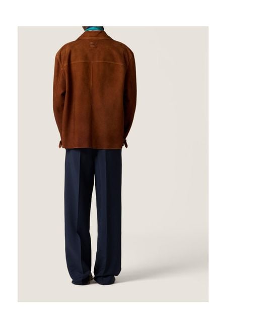 Miu Miu Brown Waxed Suede Jacket