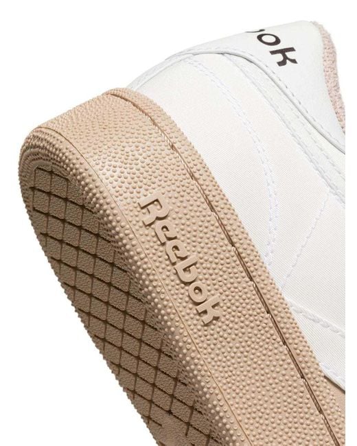 Reebok White Logo-Patch Leather Sneakers for men