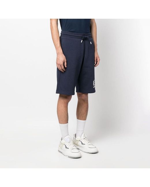 EA7 Blue Logo-Print Track Shorts for men