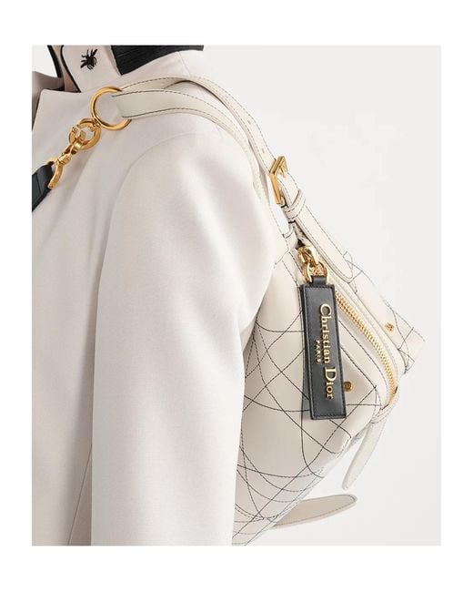 Dior White Small D-Journey Shoulder Bag