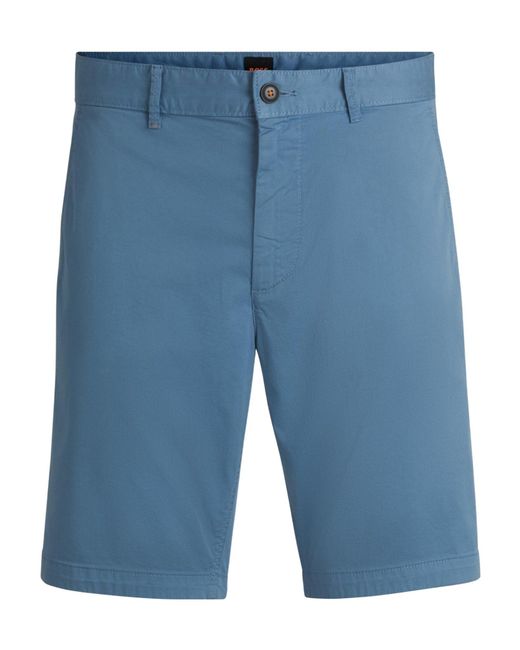 Boss Blue Solid Color Casual Shorts for men