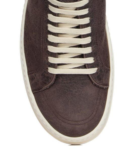 Rick Owens Brown Minimal Vintage Lace-Up Sneakers for men