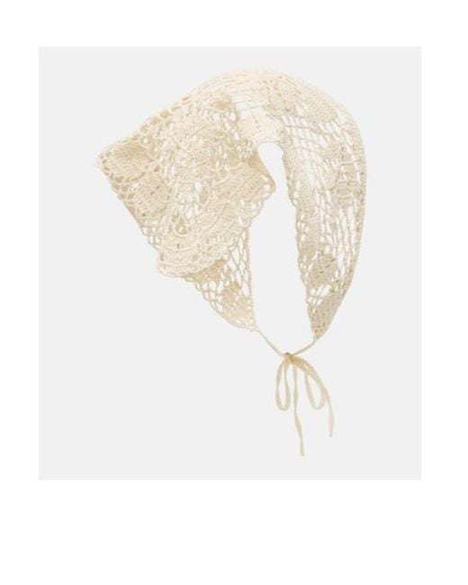 Magda Butrym White Crochet Cotton Scarf