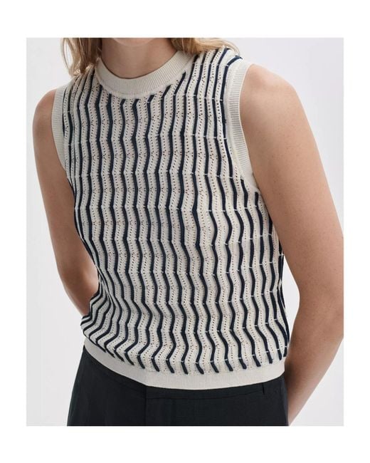 Rag & Bone White Leslie Striped Vest