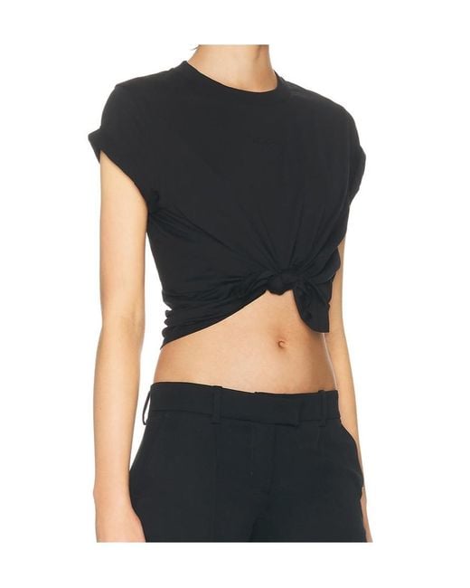 Givenchy Black Knot Detailed Cropped T-Shirt