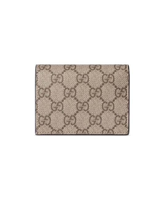 Gucci Gray Gg Marmont Bi-Color Card Case Wallet
