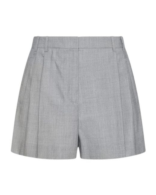 Marella Gray Wool And Silk Shorts