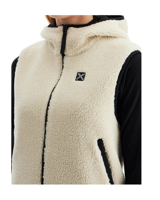 Montura White Fleece-Texture Hooded Jacket