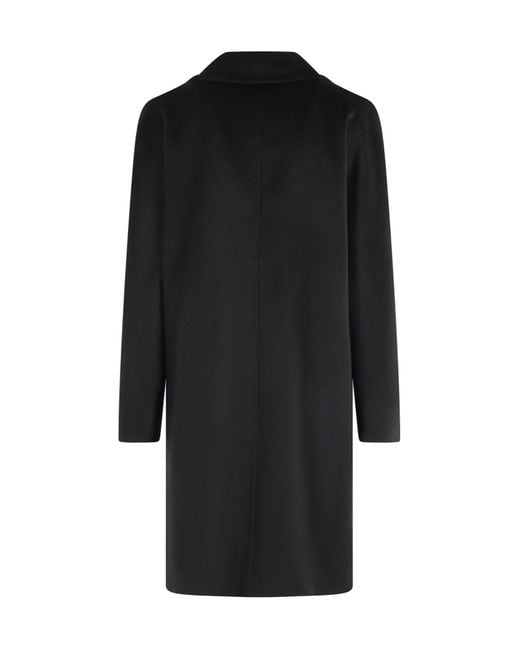 Max Mara Black Studio Agenda Double-Breasted Long Coat
