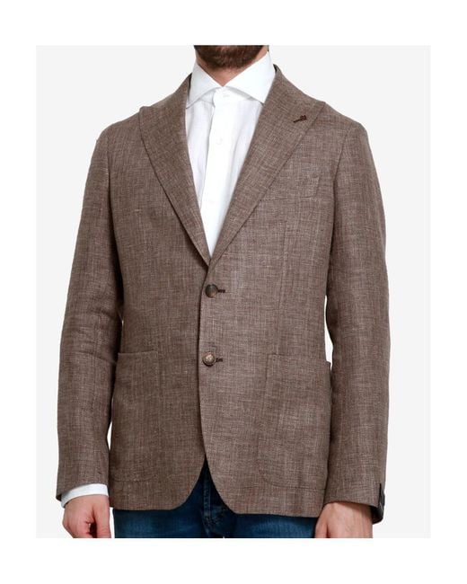 Tagliatore Brown Long Sleeved Suit Jacket for men