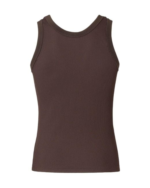 Fendi Logo Embroidered Ribbed Tank Top in Brown for Men | Lyst