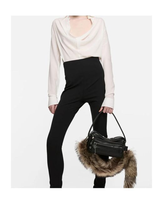 Acne White Drape-Neck Shirt