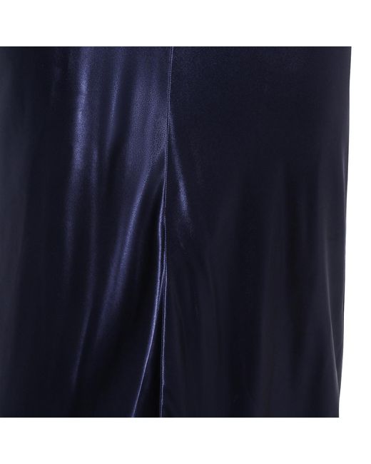 Alberta Ferretti Blue Halter-Neck Satin Dress