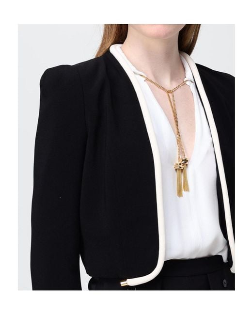 Elisabetta Franchi Blue 3D Piping-Detail Jacket