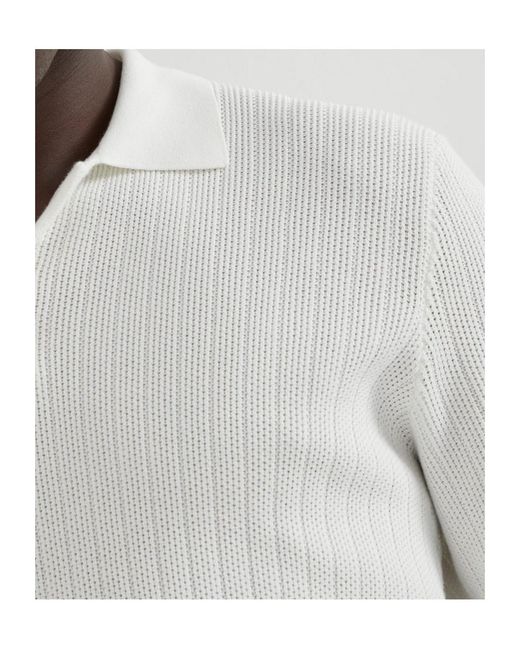 Brunello Cucinelli White Short-Sleeved Polo Shirt for men