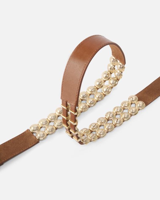 Pinko White Love Stud Embellished Belt
