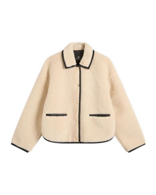 Anine Bing Natural Piped Camden Teddy Jacket