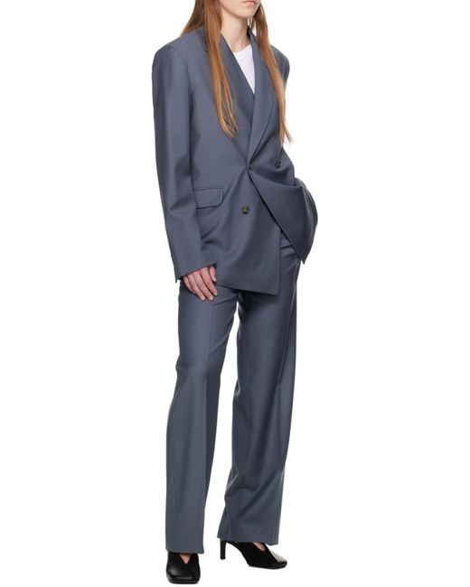 Loulou de Saison Blue Casual Trousers With Belt Loops
