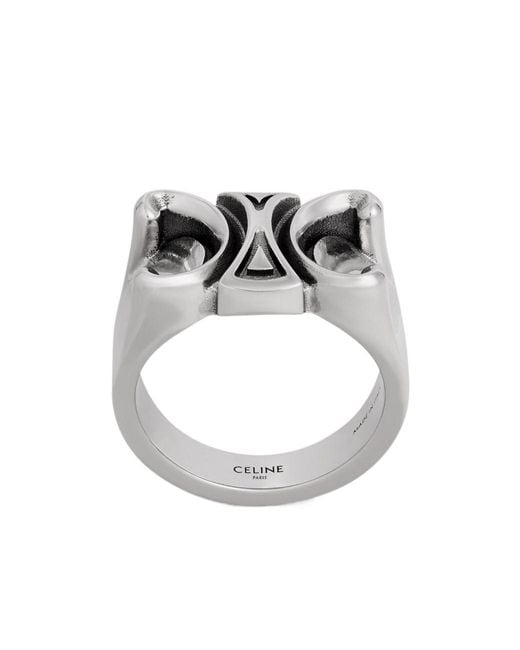 Céline White San Onofre Chunky Triomphe Ring for men