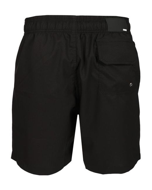 Amiri Black Drawstring Elastic Waistband Swim Trunks for men