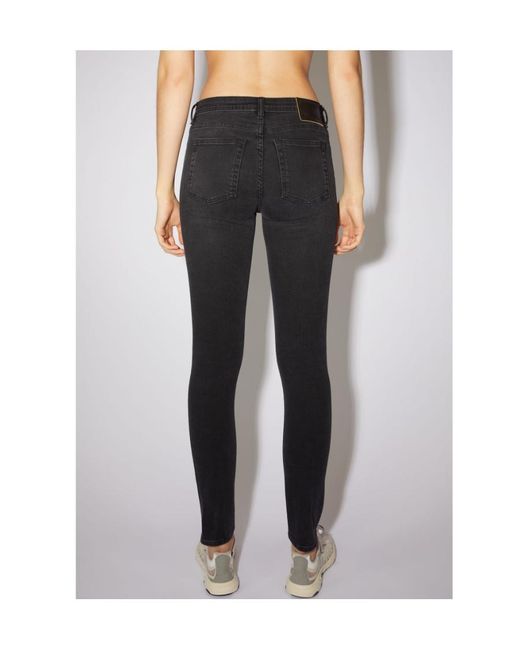 Acne Black Climb Mid-Rise Jeans