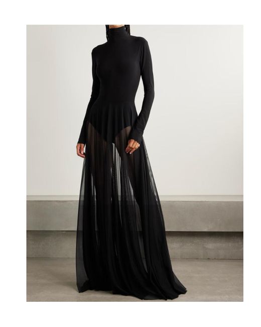 Norma Kamali Black Long Sleeve Turtleneck Dress