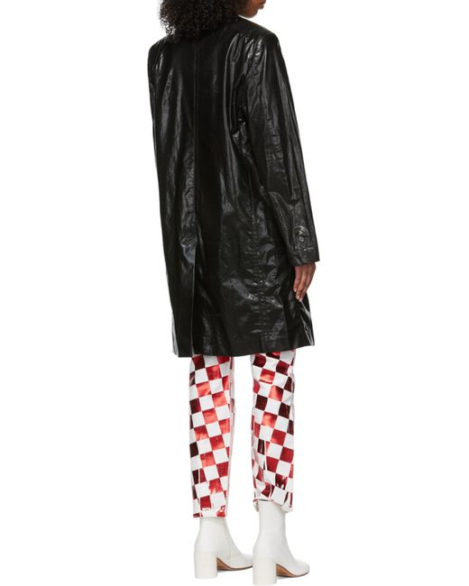 MM6 by Maison Martin Margiela Black Coated Single-Breasted Coat