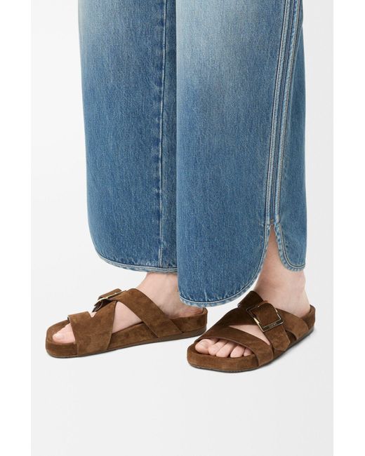 Loewe Brown Ease Buckle Slides