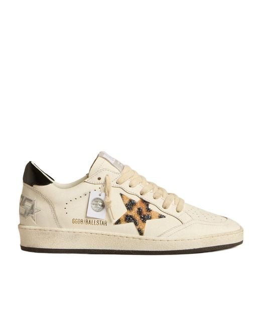 Golden Goose Deluxe Brand Natural Ball Star With Leopard-Print Star Embellished With Swarovski Crystal
