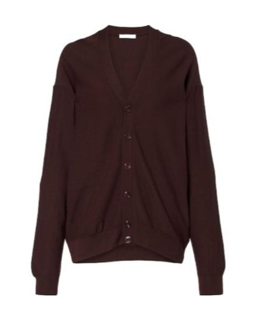 Lemaire Brown Wool-Blend Cardigan