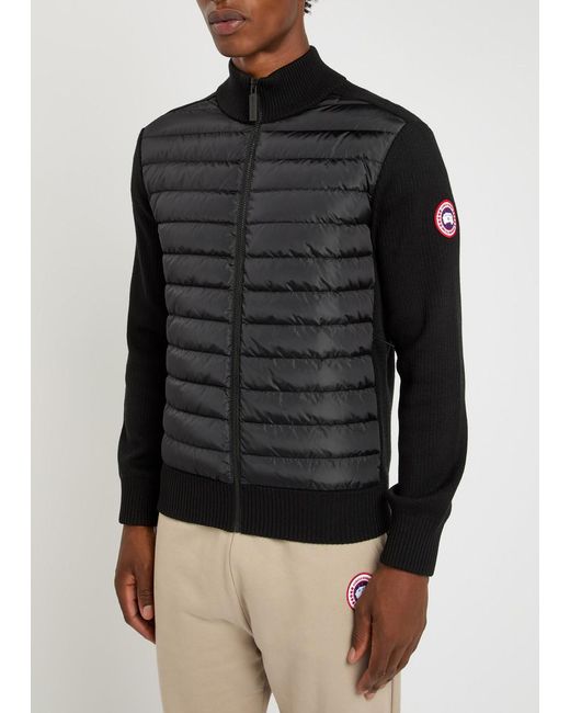 Canada Goose Black Hybridge Quilted Shell And Wool Jacket for men