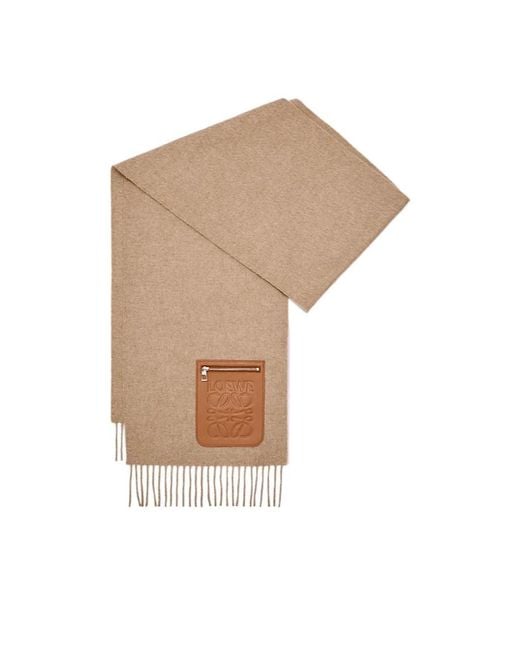 Loewe White Anagram Embossed Zipped Scarf