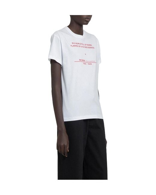 Raf Simons White Graphic Print T Shirt