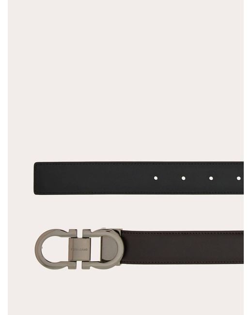 Ferragamo White Ferragamo Gancini Buckled Reversible Belt for men
