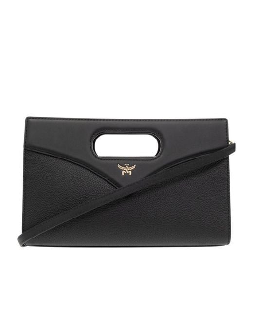 MCM Black Logo Shoulder Bag