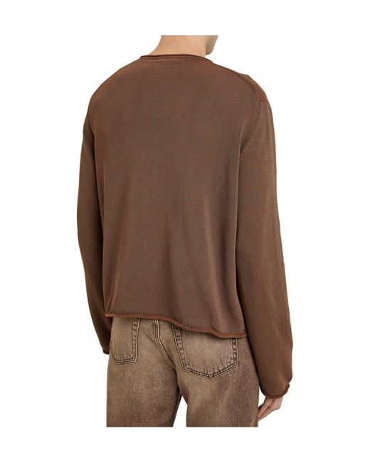 Our Legacy Brown Rolled-Trim Cotton-Blend Jumper for men