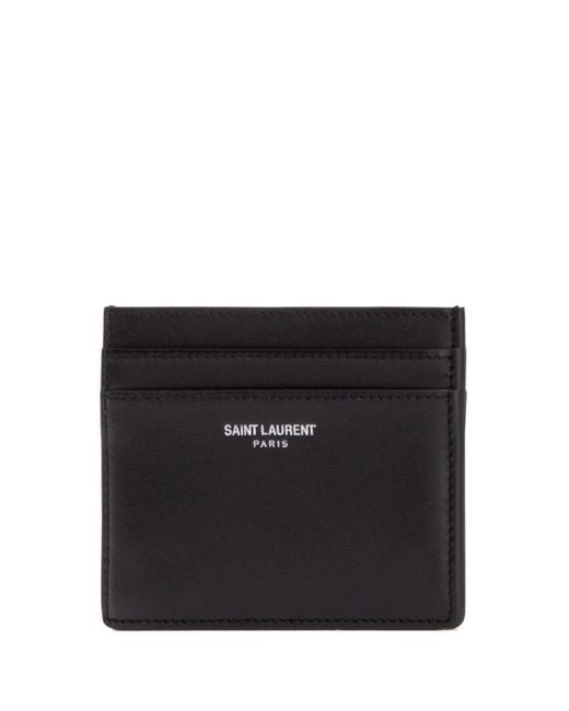 Saint Laurent Black Paris Credit Card Case for men