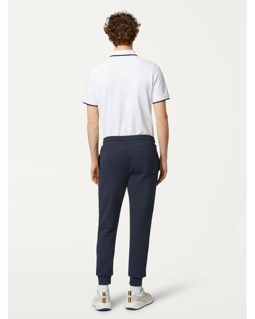K-Way Blue Mick Slim Fit Trousers for men