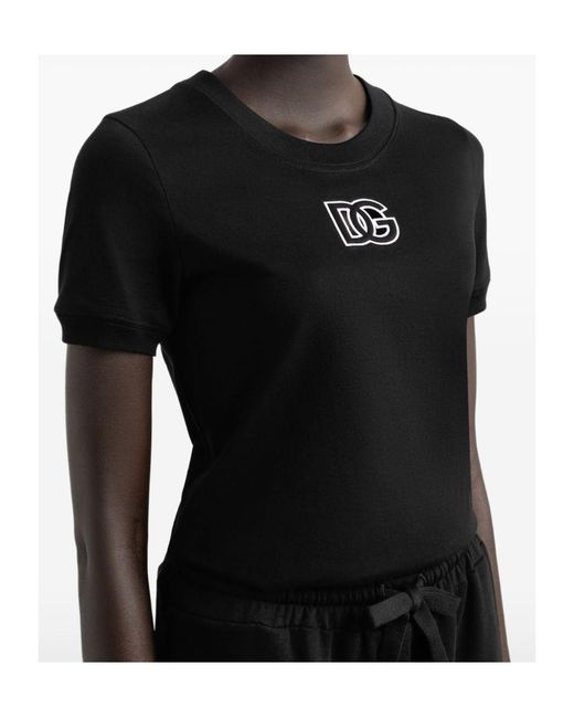 Dolce & Gabbana Black Logo Cotton T-Shirt