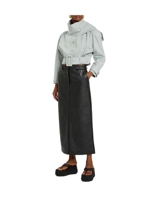 Chloé Blue Scarf-Effect Linen And Cotton-Blend Jacket