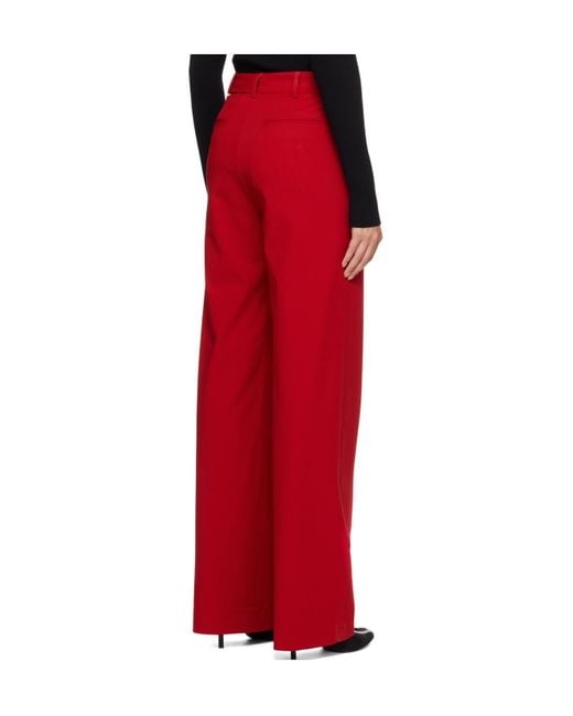 Heron Preston Red Cut-Out Wide Leg Trousers