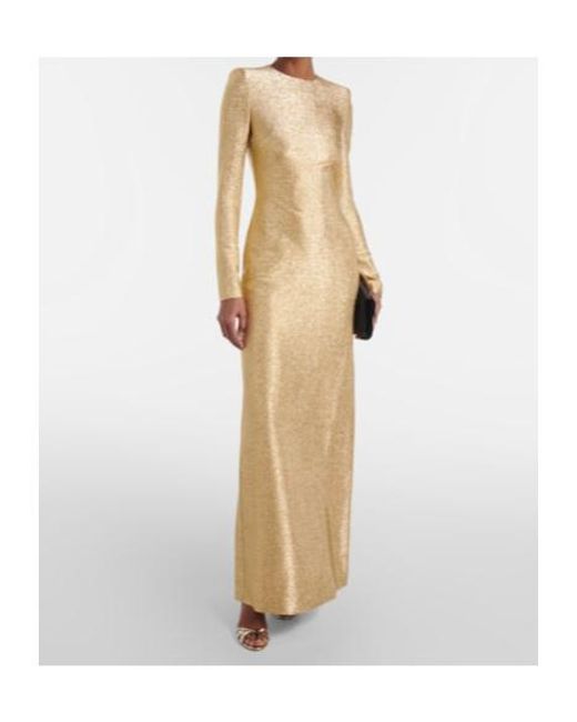 Oscar de la Renta Natural Lamé Gown